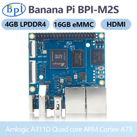 Banana Pi Bpi-M2S Soc Amlogic A311d Et S922x Hexa-core 4 go Lpddr4 Ram 16 go Emmc 2.1 4kp60 Os Ubuntu Debian Android