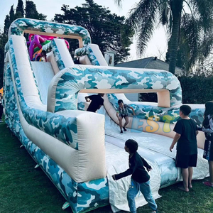 Carrera de obstáculos inflable de camuflaje de 59 pies de largo para adultos, niños, obstáculos y toboganes inflables para eventos de fiesta - Product Image 3