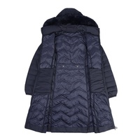Manteau d'hiver personnalisable Boying pour femme, coupe longue et ajustée, respirant, avec fermeture éclair, en polyester et coton, col et capuche amovibles