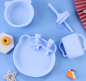 ชุดจานชามซิลิโคนแบบดูดสำหรับทารก<span class=keywords><strong>6</strong></span> + <span class=keywords><strong>เดือน</strong></span> - Product Image 5