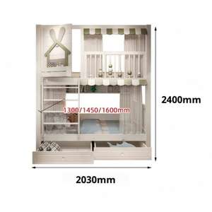 Solid Wood Twin Bunk <strong>Bed</strong> <strong>Frame</strong> with Storage and Headboard Comfortable Modern Design for School and Master Bedroom - Product Image 5