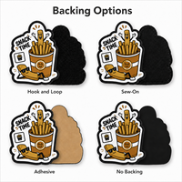 Badge personnalisé en PVC 3D avec motif de frites de dessin animé, à fixation auto-agrippante, pour sacs et vêtements