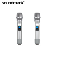 Microphone audio numérique léger à double canal à réduction de bruit UHF True Diversity ID-532 avec capteur infrarouge, portée de 100 m, volume
