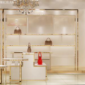 Espositore per Scarpe in Ottone e Marmo di Lusso, Arredamento Lucido per Negozi di Borse - Product Image 3