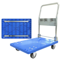 Carretilla de Mano Industrial de Acero, Plataforma Resistente, Cuatro Ruedas, Galvanizada en Zinc, Portátil, Plegable, Superficie Antideslizante, Gran Tamaño, OEM
