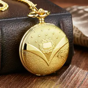 Vintage Golden Steampunk Mechanical Pocket Watch Men Hollow Skeleton Roman Dial Pocket FOB Watch Chain Male Clock Hand Wind