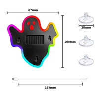 Lumière d'ambiance solaire pour automobile, détection de lumière et de vibrations, lumière décorative pour fenêtre, éclairage LED à ventouse pour voiture