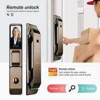 Serrure de Porte Intelligente Glomarket avec Reconnaissance Faciale 3D, Caméra, Empreinte Digitale, Sécurité Entièrement Automatique, Compatible Tuya Wi-Fi