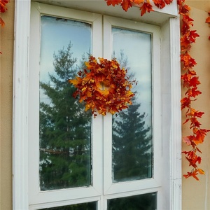 Handmade trang trại Mùa Thu/Mùa Thu hoạch Mùa Hoa nhân tạo vòng hoa với <span class=keywords><strong>Maple</strong></span> <span class=keywords><strong>Leaf</strong></span> trang trí vòng hoa - Product Image 6