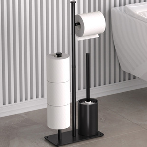 Portarotolo da Terra in Ferro da 60 cm, Design a Palo Singolo per Conservazione Sicura del <span class=keywords><strong>Rotolo</strong></span>, Organizzatore Durevole per il Bagno - Product Image 5