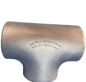 butt welded seamless aluminum alloy 6061 6063 straight tees 2 inch SCH40 aluminum equal tees connector