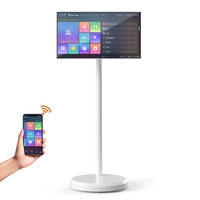 Téléviseur intelligent mobile de 21,5, 27 et 32 pouces, écran tactile LCD, alimenté par batterie, résolution 1080p 2K, support de sol, kiosque