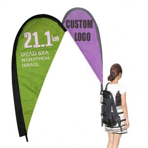 High Quality Cheap Wholesale Full Color Printing Nylon Windproof Running Backpack Flag Banner - Product Image 1