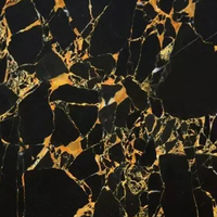 Dalles de marbre de type Porto Oceanic Golden, très vendues en 2021, dalles de marbre noir et or, panneau mural de fond, marbre doré