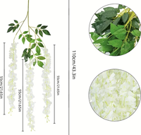 Fleur artificielle de glycine en soie, plante grimpante décorative pour plafond, mariage, Thanksgiving, remise de diplôme, style moderne et écologique