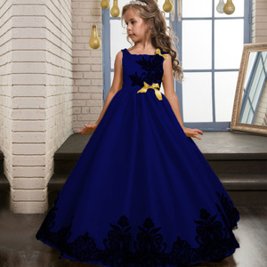 Vestido de niña de flores para niños, vestido largo de princesa de encaje sin tirantes, color verde, para fiesta de boda - Product Image 5