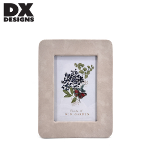 Cadre <span class=keywords><strong>photo</strong></span> en daim beige DX Designs 4x6 5x7 8x10 pouces, coins arrondis, toucher doux, pour mariage, anniversaire et cadeaux - Product Image 1