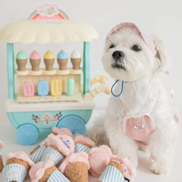 Nouvelle peluche chien et chat renifler caché crème glacée amusant trouver des jouets à mâcher interactifs pour animaux de compagnie cacher la nourriture jouet grinçant