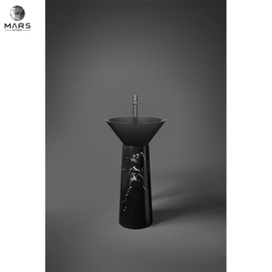 Évier en marbre noir naturel sur pied, style artistique, pour salle de bains ou hôtel, pièce d'<span class=keywords><strong>occasion</strong></span> - Product Image 6