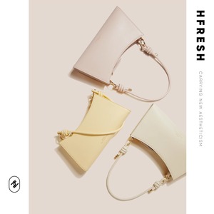 2024 nouveau luxe de haute qualité en cuir véritable femmes unique épaule sac fourre-tout blanc français sous les bras fermeture à glissière couleur unie - Product Image 5