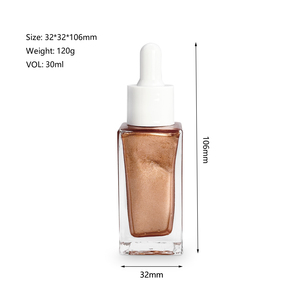 Huile corporelle scintillante personnalisable MLM 30 ml, flacon compte-gouttes carré, végane, sans cruauté, nourrissante, blanchissante, parfum et couleur personnalisés, huile hydratante - Product Image 5