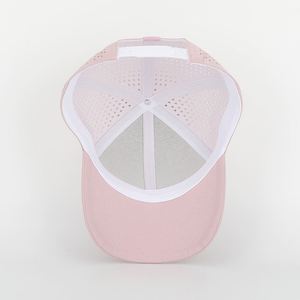 Gorra de Béisbol Deportiva Rosa Bordada de 6 Paneles de Alta Calidad Personalizada para Mujer, Gorra Tipo Dad Impermeable con Perforaciones Cortadas a Láser - Product Image 6