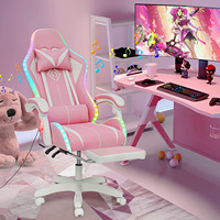 Chaise de jeu rose mignonne pour filles housse de siège colorée personnalisée logo et marque de haute qualité vente en gros de chaise d'ordinateur pour femmes divertissements