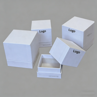Échantillon Gratuit - Boîte Rigide en Carton Blanc Écologique avec Couvercle Carré et Base, Finition Mate, Éponge Intégrée pour Emballage Cadeau de Bougies et Parfums