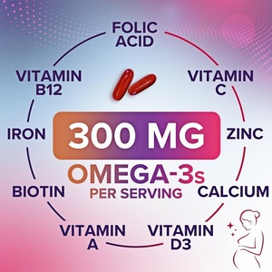 Vitaminas Prenatales de Marca Propia con Ácido Fólico y Omega 3 DHA, Multivitamínico Diario para el <span class=keywords><strong>Embarazo</strong></span> Sin OMG, 60 Cápsulas Blandas - Product Image 4