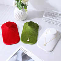 Ensemble de présentoirs à bijoux en velours, support pour colliers rouge, olive, blanc, pour boutique, showroom, bijouterie, décoration intérieure