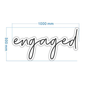 علامة خطوبة غير لامعة بتصميم جديد, علامة نيون ليد للاستخدام في حفلات الزفاف مزينة بأضواء نيون - Product Image 2