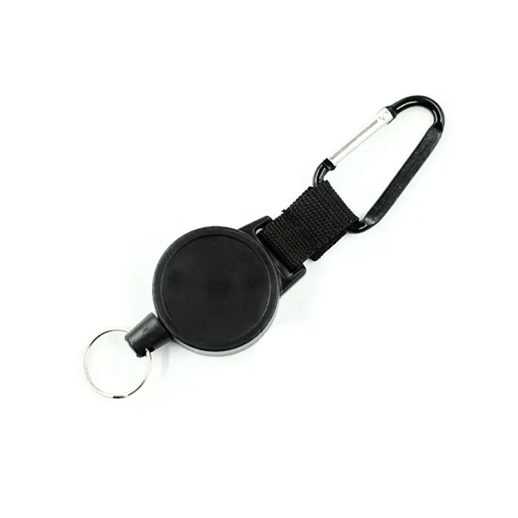 Robbery Protection Pull Reel Antitheft Heavy Duty Carabiner Retractable Yoyo Clip Badge Holder with Key Ring