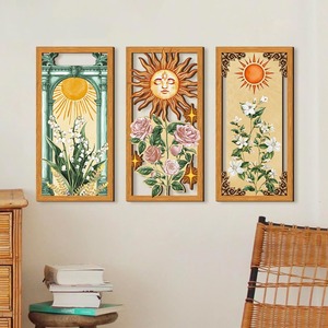 KingWIN Bohemian Style Plant Hollow Wooden <b>Wall</b> Hanging Sun Nature Theme Home Decor Living Room <b>Framed</b> Brown - Product Image 3
