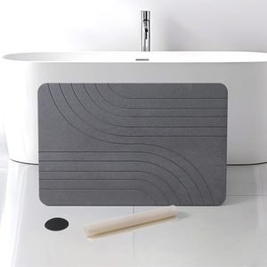 Tapis de bain ultra-absorbant à motif ondulé en terre de diatomée, antidérapant et séchage rapide pour salle de bain et cuisine - Product Image 5