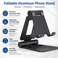 Support de bureau multifonctionnel en alliage d'aluminium pliable et portable pour téléphone et tablette, idéal pour regarder des séries et des diffusions en direct