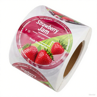 Op maat gedrukte waterdichte vinyl stickerrollen, zelfklevend, voor fruitverpakkingen, etiketten voor voedselpotten en het afdichten van dozen met vers fruit.