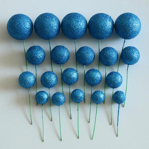 Paquete <span class=keywords><strong>de</strong></span> 20 Adornos y Decoraciones para Pastel <span class=keywords><strong>de</strong></span> <span class=keywords><strong>Cumpleaños</strong></span> con Bolas Redondas Doradas y Plateadas con Purpurina - Product Image 5