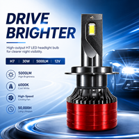 Ampoule de phare LED H7 universelle pour véhicule, 30W 5000LM 12V, remplacement avec refroidissement en aluminium pour la conduite quotidienne sur route