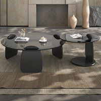 Table d'appoint ronde en verre de style nordique moderne et minimaliste, petite table basse tendance pour salon, décoration créative pour la maison