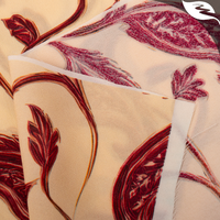 Tissu en Georgette Crêpe de Polyester 100% avec Imprimé Floral, Voile Léger et Respirant, Anti-Statique, pour Robe et Literie 75D