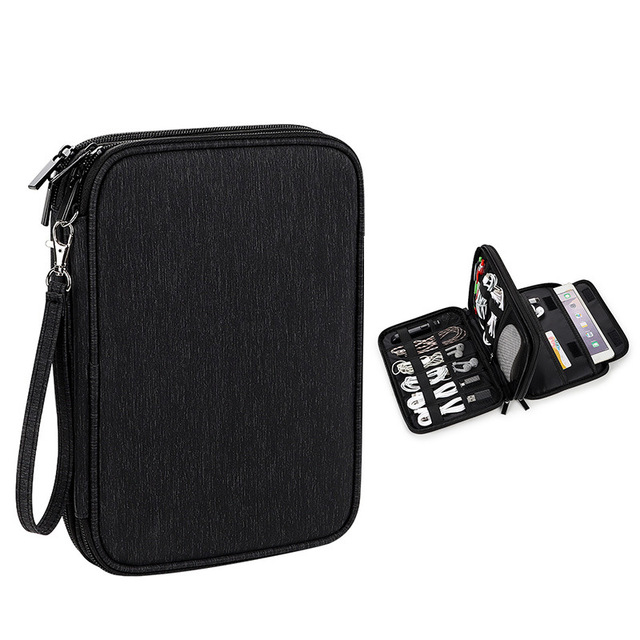 Hot Selling Doublelayer Multifunctional Waterproof case for Tablet Pc Earphone Digital Accessory Storage Bag Multilayer