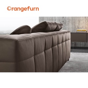 ओरांगफुर्न लक्जरी चेस्टरफील्ड चमड़े के सोफे अमेरिकी आधुनिक शैली के लिए ई-आकार दिन वास्तविक चमड़े के लिए - Product Image 4