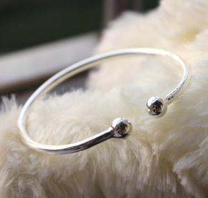 ANENJERY commercio all'ingrosso nuovo semplice braccialetto a sfera coppia donna uomo gioielli da sposa coppia braccialetto aperto - Product Image 2