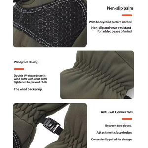 Guantes de Esquí para Hombre y <span class=keywords><strong>Mujer</strong></span>, Unisex, de Cuero, Dedos Completos, Poliéster/Algodón, Antideslizantes e Impermeables - Product Image 6