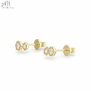 Última Colección, Pendientes de Diamantes con Diseño de Rombo, Estilo Antiguo y Vintage, Oro Amarillo Sólido de 18K, Diamantes Naturales de Forma Elegante, Regalo para Mujer - Product Image 2