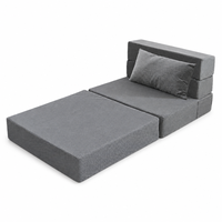 Surmatelas pliable en mousse haute densité pour adultes, avec housse en lin amovible, design pliable pour chambre à coucher, usage scolaire, taille personnalisable