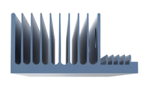 Dissipateur thermique en aluminium extrudé série 6000 avec ailettes pliées, conception sur mesure, services de pliage, soudage et découpe