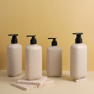 Large Unique 200Ml 250ml 300ml Square Flat Shoulder PET AMBER MATT Body Oil <b>Shampoo</b> Wash Hand Lotion Push <b>Pump</b> <b>Bottle</b> - Product Image 4