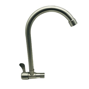Single Cold Stainless Steel Wall-Mounted Ball Bearing Kitchen Faucet Horizontal for <b>Sink</b> & Vegetable Basin - Product Image 5