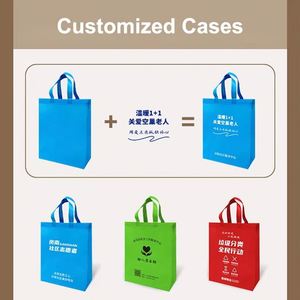 Custom Bag Print Logo Nonwoven Bags Reusable Tote for Shopping Groceries - Product Image 5